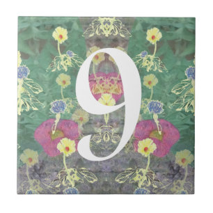 Wildblume House Single Digit Number Tile Fliese