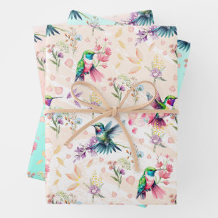 Wildblume & Hummingbird Umpackpapier Geschenkpapier Set
