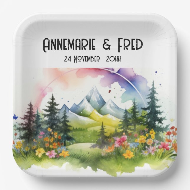 Wildblume im Freien Pappteller (Vorderseite)