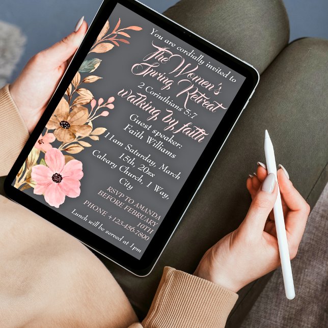 Wildblume im Frühjahr der Frauen Christlich rosa Einladung (Von Creator hochgeladen)