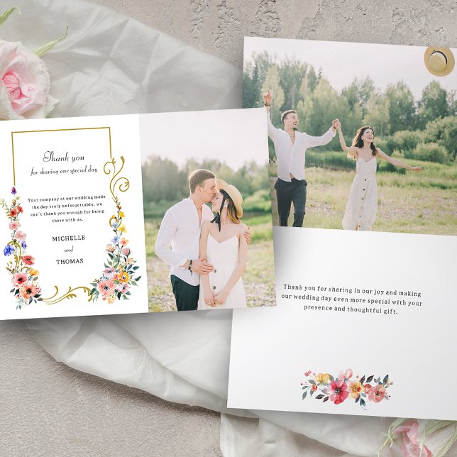 Wildblume im Wasser Frühjahr Sommerhochzeit Dankeskarte (Von Creator hochgeladen)