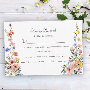 Wildblume im Wasser Frühjahr Sommerhochzeit RSVP Karte
