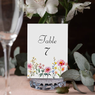 Wildblume im Wasser Frühjahr Sommerhochzeit Tischnummer