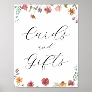 Wildblume in Blumenkarten und Geschenkzeichen Poster