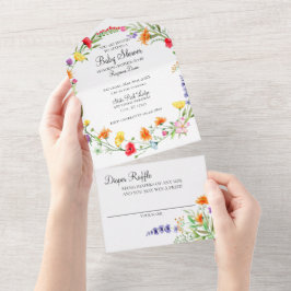 Wildblume in einem Kinderduschen Einladung