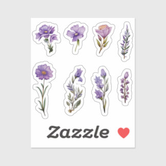 Wildblume in lila Wasserfarbe Aufkleber