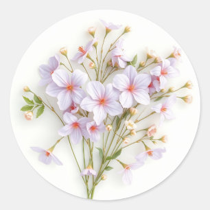 Wildblume in weichen Pastelltönen Runder Aufkleber