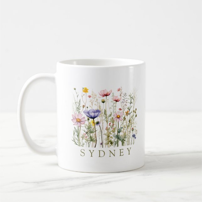 Wildblume Individuelle Name Kaffeetasse (Links)