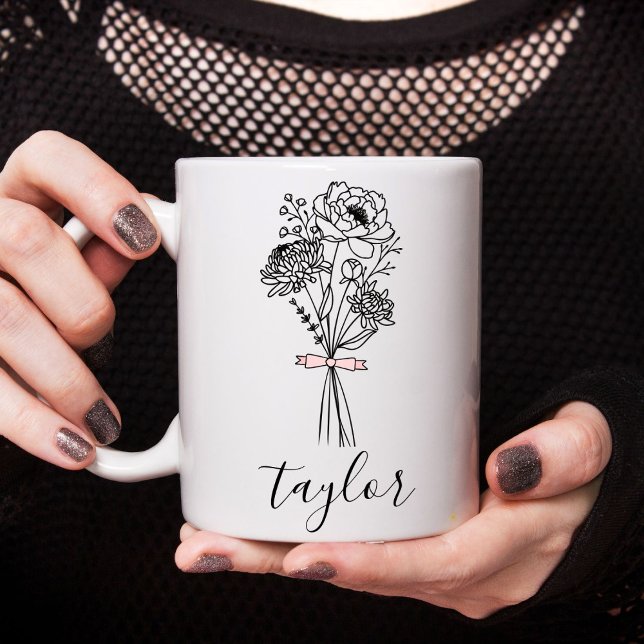 Wildblume Individuelle Name Kaffeetasse (Von Creator hochgeladen)