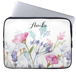 Wildblume individuelle Name Laptopschutzhülle