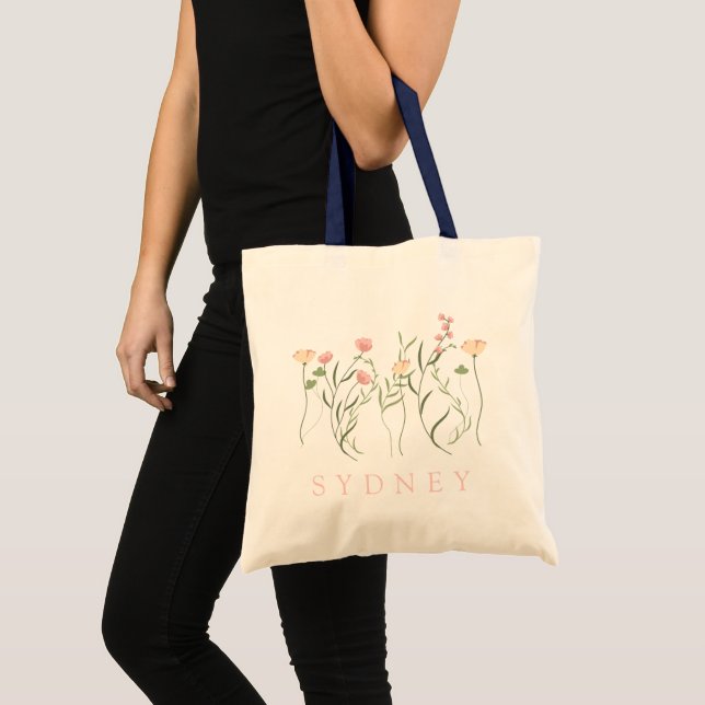 Wildblume Individuelle Name Tragetasche (Vorderseite (Produkt))