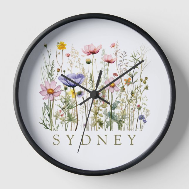 Wildblume Individuelle Name Uhr (Vorderseite)