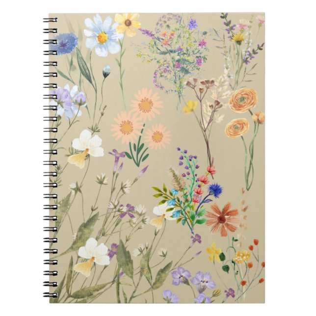Wildblume Journal, Notebook für Frauen Notizblock (Vorderseite)