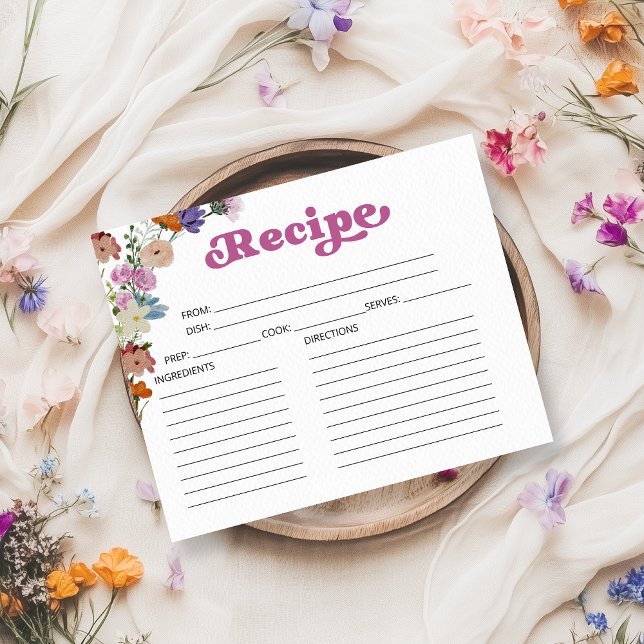 Wildblume Kalligrafie Brautparty Rezeptionskarten (Von Creator hochgeladen)