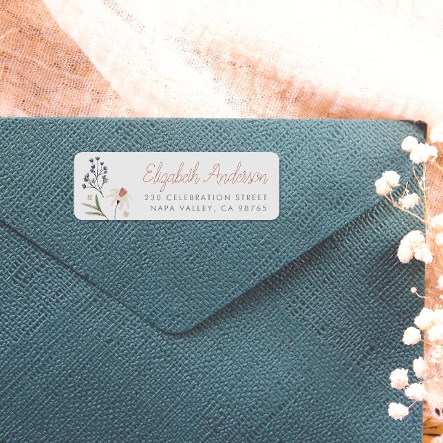 Wildblume Kalligrafie Rücksendeadresse (Return Address Label Mock-up)