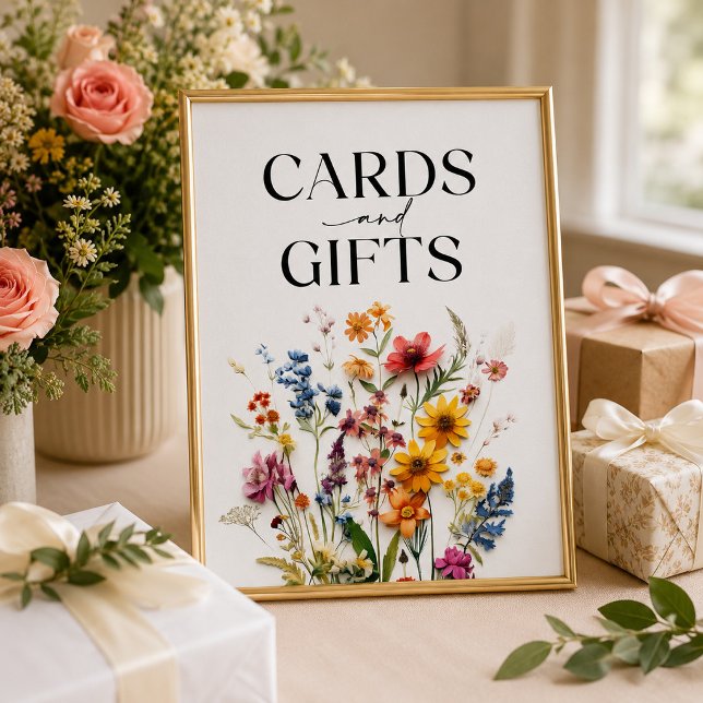 Wildblume-Karten und Geschenkzeichen für gepresste Poster (Von Creator hochgeladen)