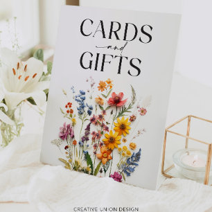 Wildblume-Karten und Geschenkzeichen für gepresste Sockelschild