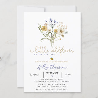 Wildblume Kinderdusche Einladung