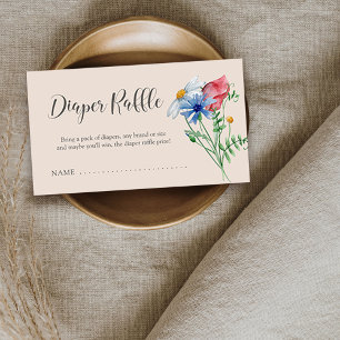 Wildblume Kinderdusche Windelwaschmaschine Ticket Begleitkarte