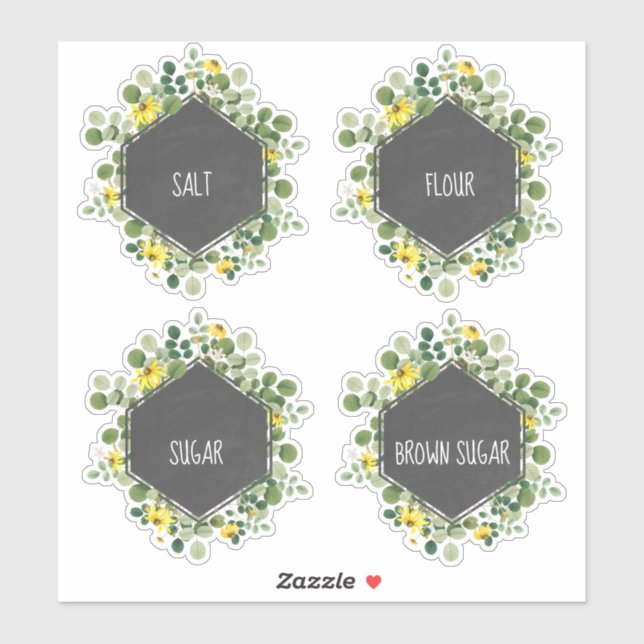 Wildblume Kochfeld Kochfeld Kanister Etikett (Blatt)