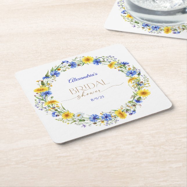 Wildblume-Kranz Rechteckiger Pappuntersetzer (angewinkelt)