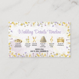 Wildblume Lavender und Gelbe Blumenhochzeit Begleitkarte