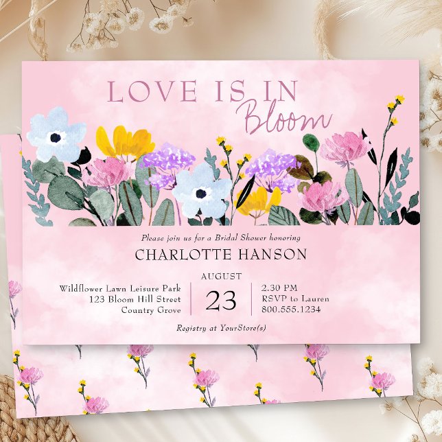 Wildblume Lawn Liebe ist in Bloom Brautparty Einladung (Love is in Bloom Invitation from my Wildflower Lawn Bridal Shower collection)