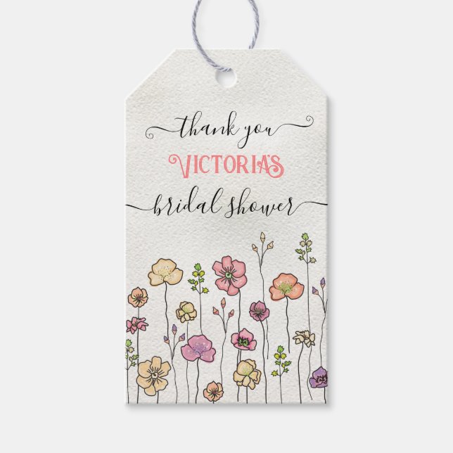 Wildblume Liebe im blühenden Brautparty Geschenkanhänger (Vorderseite)