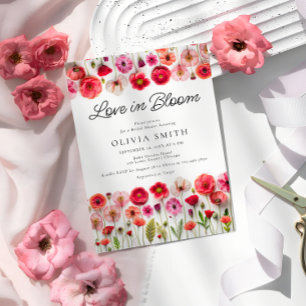 Wildblume Liebe im Brautparty des Bloom-Fotos Einladung