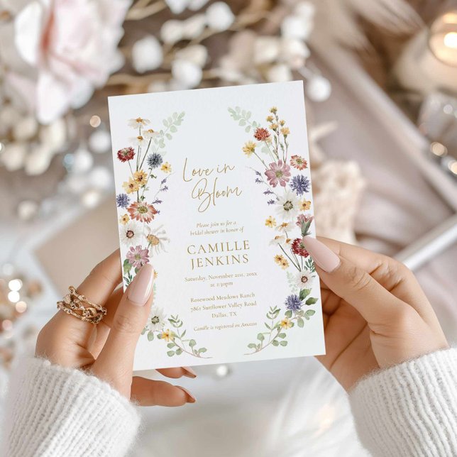 Wildblume Liebe in Blütendusche Einladung (Love in Bloom Bridal Shower invitation)