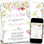 Wildblume Liebe ist im Bloom Brautparty Einladung<br><div class="desc">Liebe ist in Bloom Wildblume Bridal Dusche Einladung. Dieses hübsche Aquarell Wildblume Design hat eine skurrile Handschrift und ein elegantes Drehbuch mit zarten Blume auf der Wiese in Rosa Lila Orange und Gelb. Feminine trendige Vorlage laden für Ihr Brautparty ein. Bitte stöbern Sie in meinem Shop und in der Wildblume...</div>