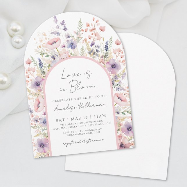 Wildblume Liebe ist im blutblühenden Brautparty Einladung (Wildflower Love Is In Bloom Floral Bridal Shower Invitation)
