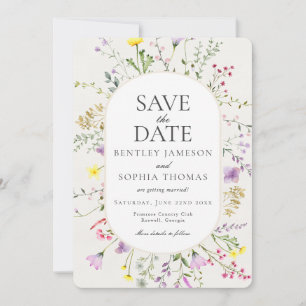 Wildblume Liebe ist Save the Date in Bloom Einladung