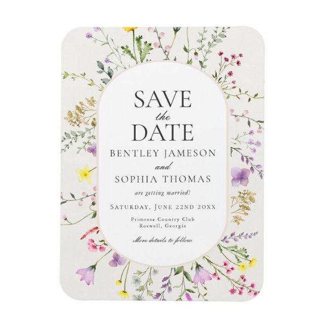 Wildblume Liebe ist Save the Date in Bloom Magnet (Vertikal)