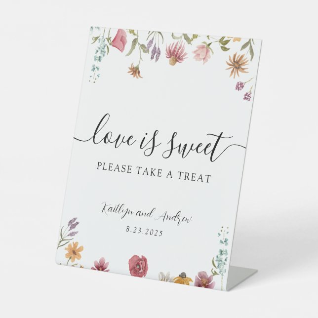 Wildblume Liebe ist süß Bitte nehmen Sie eine Leck Sockelschild (Vorderseite)