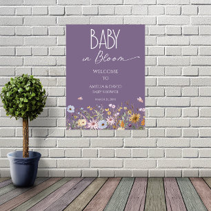 Wildblume Lila Baby in Bloom Baby Dusche Poster