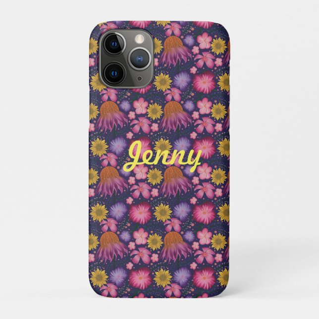 Wildblume Lila Bläschen Personalisiert Case-Mate iPhone Hülle (Rückseite)