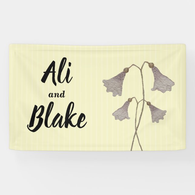Wildblume Lila Botanische Hochzeit Banner (Horizontal)