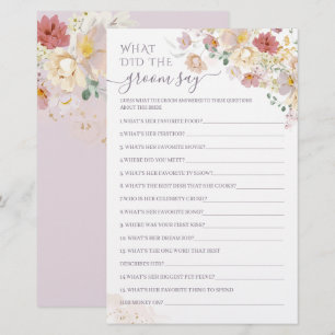 Wildblume Lila Bridal, was der Bräutigam sagte