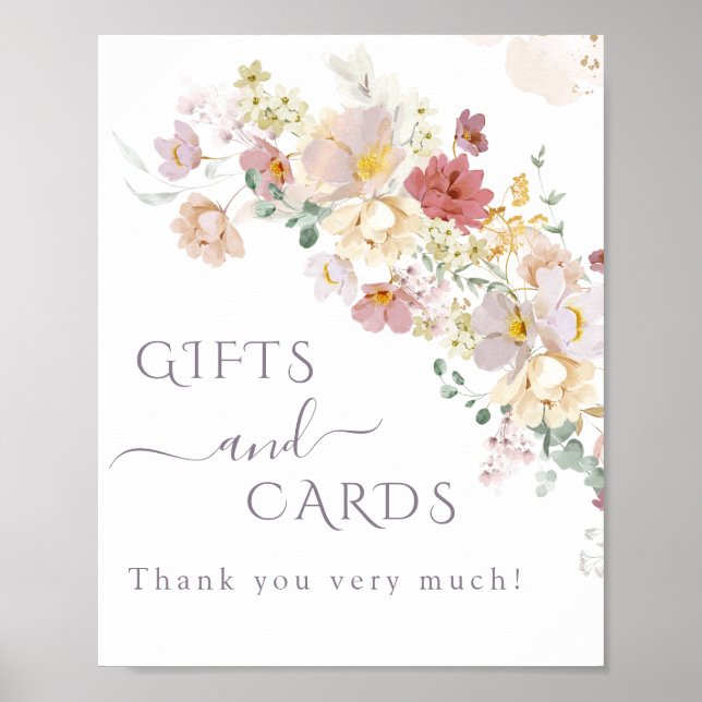 Wildblume Lila Frühling Brautgeschenk Poster (Vorne)