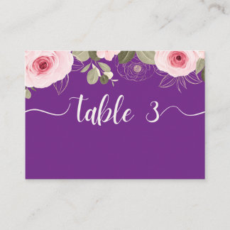 Wildblume lila Hochzeit Platzkarte