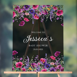 Wildblume, Lila-rosa-Blume-Babydusche Acrylschild