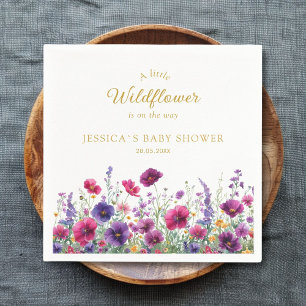 Wildblume, Lila-rosa-Blume Babydusche Napkins Serviette