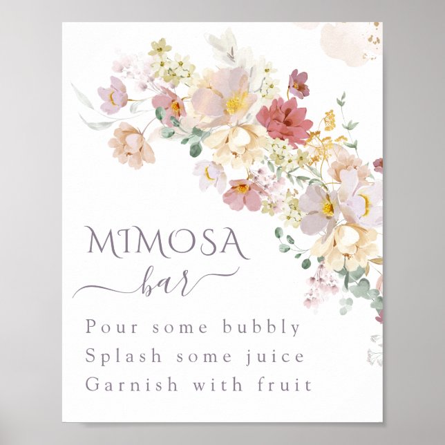 Wildblume Lila Spring Bridal mimosa Poster (Vorne)