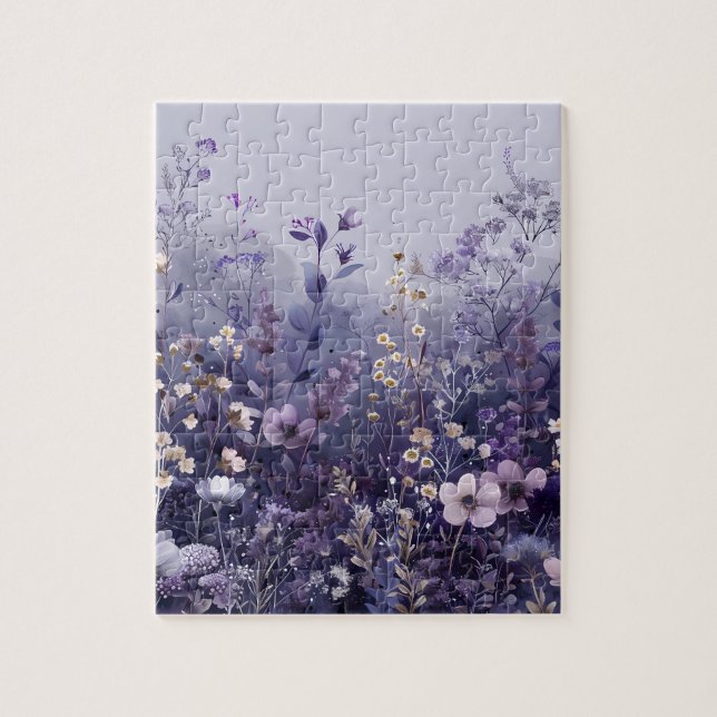 Wildblume lila und Lavendel Puzzle (Vertikal)