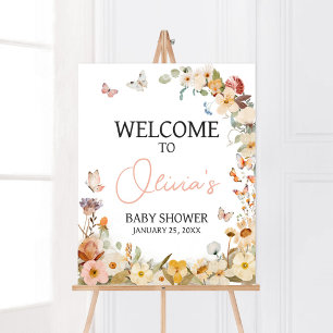 Wildblume Little Butterfly Baby Dusche Empfang Poster