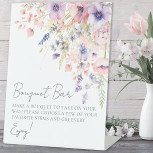 Wildblume macht eine Bouquet-Blume Bar Sockelschild