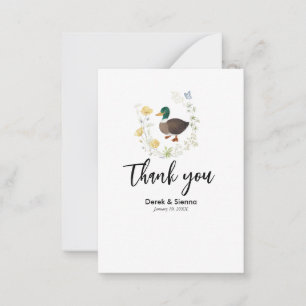 Wildblume Mallard Duck Wedding Note Card Mitteilungskarte