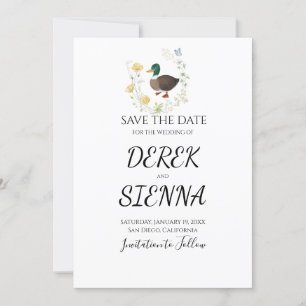 Wildblume Mallard Duck Wedding speichern das Datum Save The Date