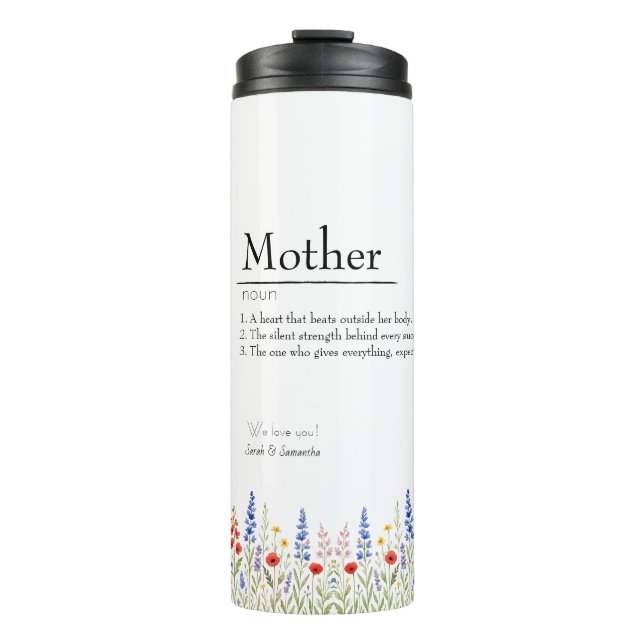 Wildblume Mama - Bestes Mama-Geschenk für Mutter Thermosbecher (Vorderseite)